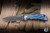 Spartan Blades Custom SHF Harsey Folder Knife "Waving Flag" Titanium 4" Damascus Drop Point
