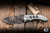 Sergey Rogovets Custom Red Horseman Manual Folding Knife Titanium/Speed Holes 3.65" Baker Forge Damascus