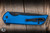 *Limited Edition* ProTech Mordax Manual Flipper Knife Solid Blue Aluminum 3.75" Magnacut Drop Point Black DLC MX103-LTD-BLUE