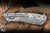 Herman Custom Knives Slim Folding Knife "Club 27 Jimi Hendrix" Titanium/24K Gold Accents 3.74" Damascus Damasteel Rose