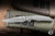 Koenig Knives Xenon Folding Knife Blasted Titanium 3.38" M390 Drop Point Burnished w/ Polished Flats