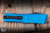 Preowned-Microtech Combat Troodon Gen III OTF Automatic Knife Blue Aluminum 4" M390 Dagger Black 1142-1BL