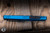 Preowned-Microtech Combat Troodon Gen III OTF Automatic Knife Blue Aluminum 4" M390 Dagger Black 1142-1BL