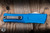 Preowned-Microtech Combat Troodon Gen III OTF Automatic Knife Blue Aluminum 4" M390 Tanto Stonewash 1144-10BL