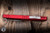 Preowned-Microtech Combat Troodon Gen III OTF Automatic Knife Red Aluminum 4" M390 Dagger Stonewash Serrated 1142-11RD