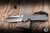 Preowned-Chris Reeve Knives Small Sebenza 31 Folding Knife Glass Blasted Titanium/Blue Accents 3" MagnaCut Polished S31-1016