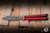 Preowned-Benchmade Necron Balisong Butterfly Knife Ruby Red G10 4.6" S30V Scimitar Blackwash  99BK-1