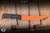 Preowned-Benchmade Meatcrafter Fixed Blade Hunting Knife Black Carbon Fiber 6.1" S45VN Trailing Point Orange  15500OR-2