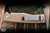 Defiant 7 Clutch Button Lock Automatic Folding Knife Knurled Tan Aluminum 3.31" MagnaCut Bowie Stonewash