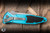 Preowned-Microtech Socom Elite Automatic Folding Knife Turquoise Aluminum/Grip Inlay 4" M390 Stonewash 160A-10TQ