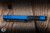 Preowned-Microtech Hera OTF Automatic Knife Blue Aluminum 3" Dagger Black 702-1BL