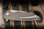 Herman Custom Knives Vespertilio 0259 Folding Knife Bronze Titanium/Fat Carbon Inlay 2.99" M390 Wharncliffe Very Shiny Stonewash