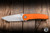 Sharknivco Waka V5 Manual Folding Knife Titanium/Orange CamoQuartz 3.35" RWL34 Tanto Hand Rubbed