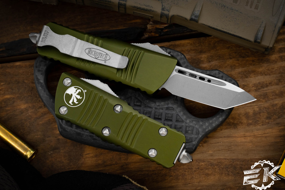 Microtech Troodon Mini OD Green OTF Automatic Knife 1.9