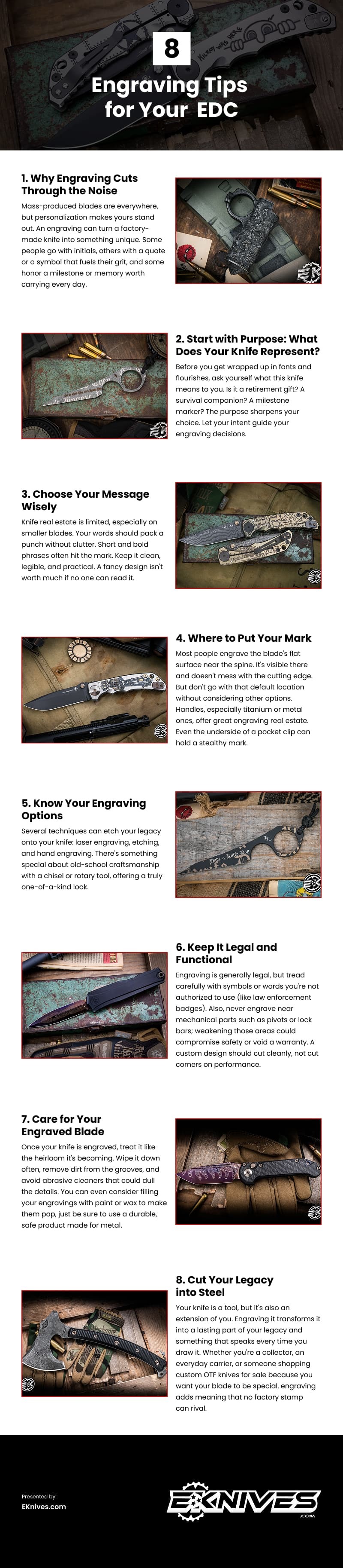 8 Engraving Tips for Your EDC Infographic 8 Engraving Tips for Your EDC Infographic