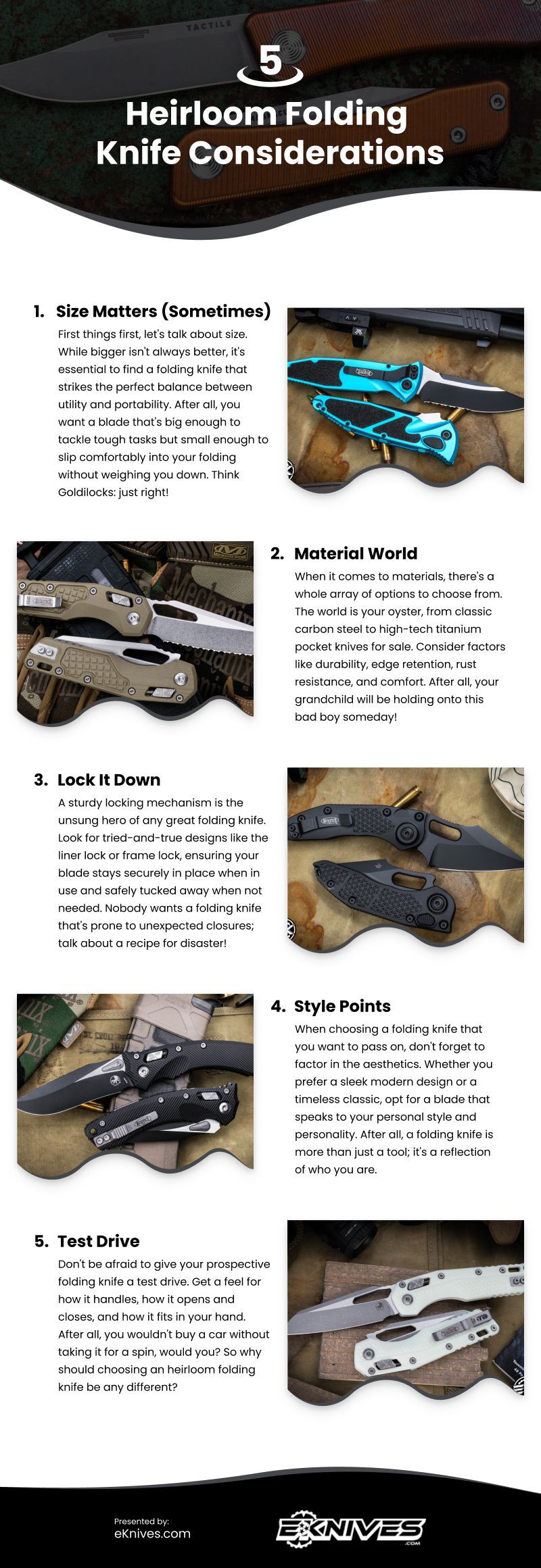 5 Heirloom Folding Knife Considerations Infographic