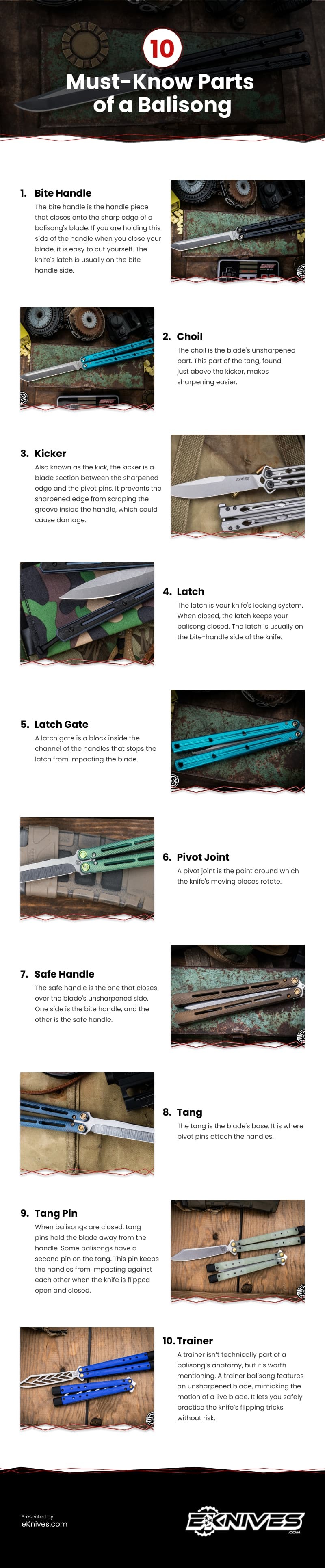 10 Must-Know Parts of a Balisong Infographic