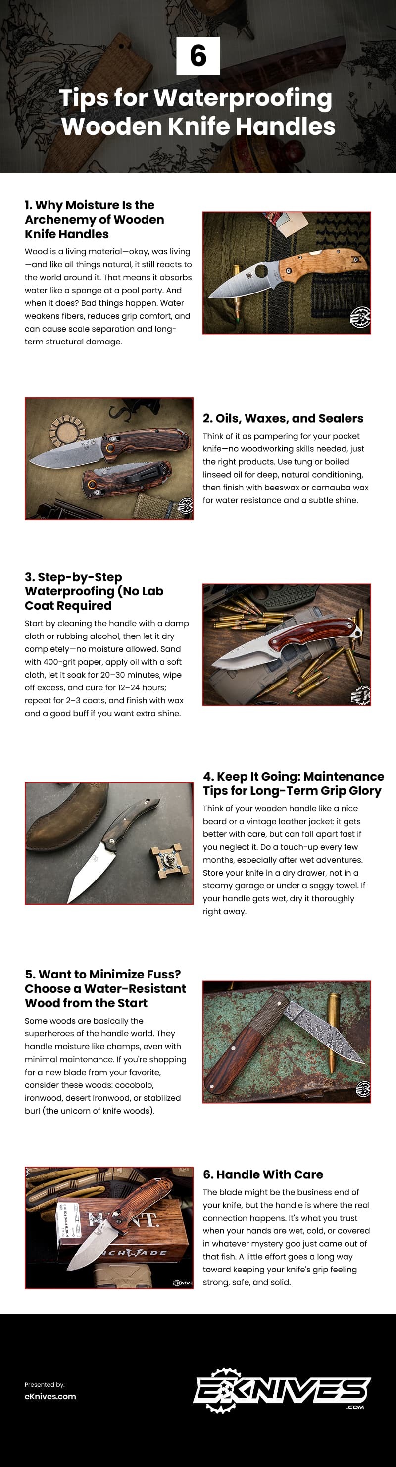 6 Tips for Waterproofing Wooden Knife Handles Infographic