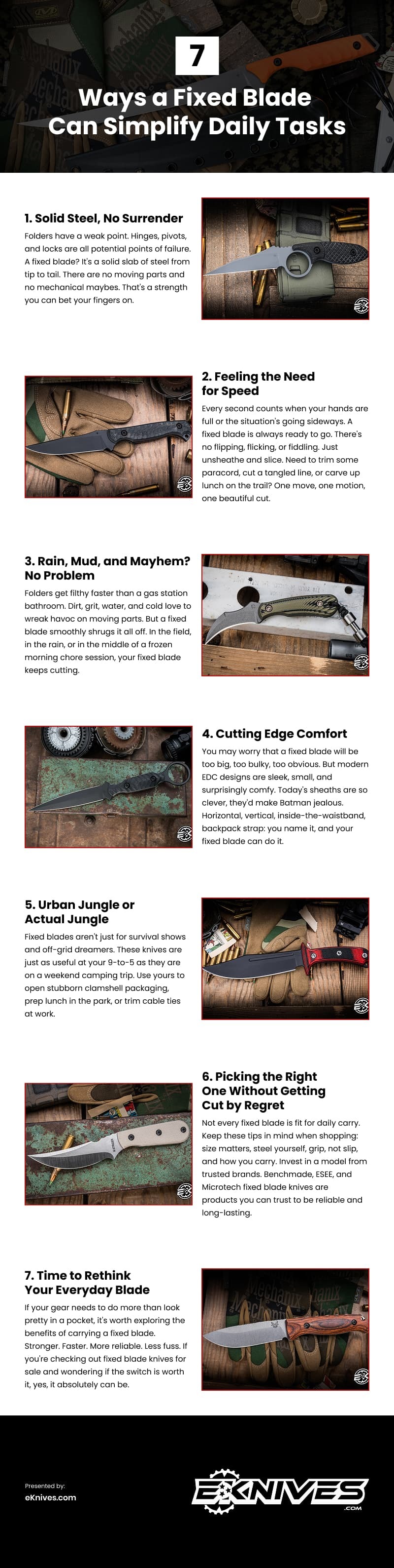 7 Ways a Fixed Blade Can Simplify Daily Tasks Infographic