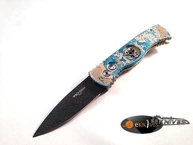 PROTECH TR2 CUSTOM SKULL PK SPLASH DAMASCUS LIMITED EDITION