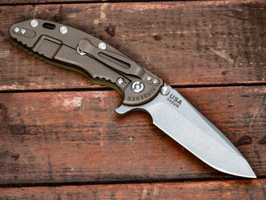 Rick Hinderer Knives XM-18 3.5? Spanto-Battle Bronze-OD Green G10