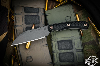 RMJ Coho- Small EDC Knife- Tungsten Gray- Black G-10 Handle