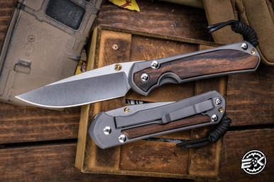Chris Reeve Knives Large Sebenza 31 Macassar Ebony/Glass-Blasted