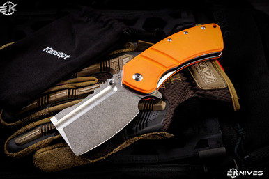 Kansept Knives XL Korvid Liner Lock Knife Orange G10 (3.5