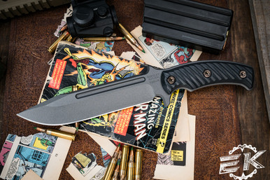 RMJ Tactical Da Choppa Fixed Blade Dirty Olive G10 7 Tungsten - EKnives  LLC