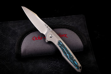Ochs Worx Solarstorm EDX Titanium/Arctic Blue Fat Carbon Knife 3.3