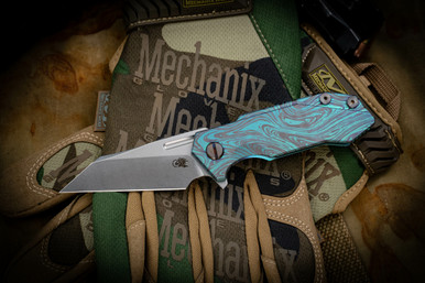 Rick Hinderer Knives Half Track Green/Purple Titanium Anodized