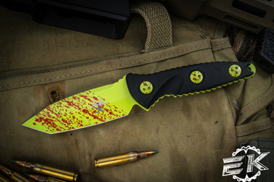 Microtech Socom Alpha Mini Zombie Fixed Blade Knife Black G10 3.75