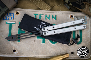 Squid Industries Squidtrainer Silver Butterfly Balisong Trainer