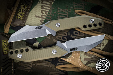 JRW Knives Traitor Fixed Blade Knife OD Green G10 2.75