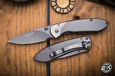 Buck 327 Nobleman Folding Knife Stainless Coated Textured