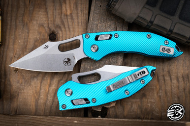 Microtech Stitch Ram-Lok Manual Folder Turquoise Fluted Aluminum