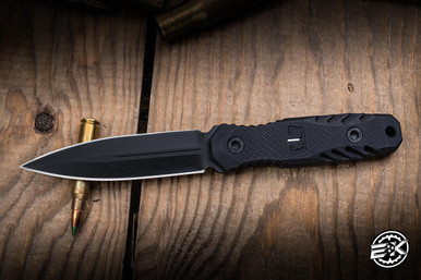 Blackside Customs Phase 7 SDM Fixed Blade Black G10 Tritium Inlay