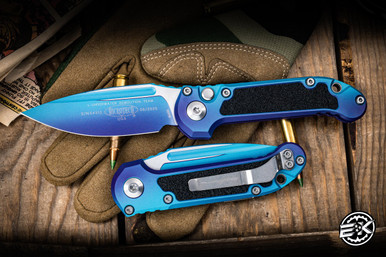 Microtech LUDT Gen III Automatic Folding Knife Aurora Blurple 3.4