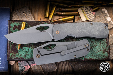 McNees Knives Dixon Folding Knife Titanium Bronze Hardware 3.75