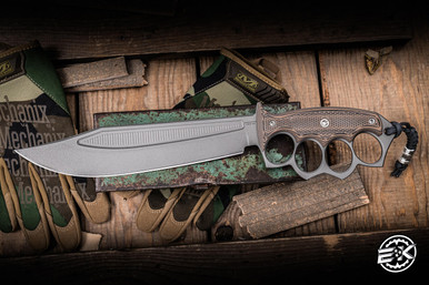 RMJ Tactical Marauder Trench Knife Hyena Brown G10 9.6