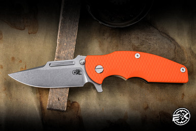 Rick Hinderer Knives Jurassic Orange G10 Bronze Stonewash 3.38