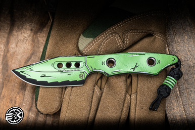 Heretic Knives Kobold Fixed Blade Knife Toxic Green Cel Shade 2.8
