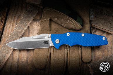 Rick Hinderer Knives EKlipse Skinny Non-Flipper Knife Blue G10