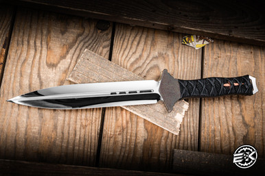 Marfione Custom Vipera Short Sword Hellfire Titanium Deerskin