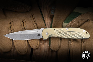 Rick Hinderer Knives FireTac Stonewash Gold Titanium 3.6