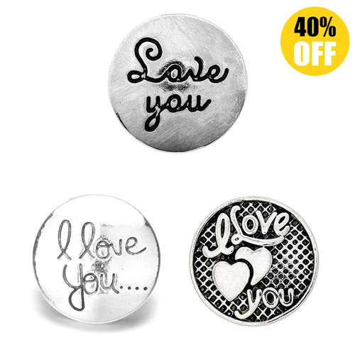 18MM I Love You Snap Button Charms LSSN130-140