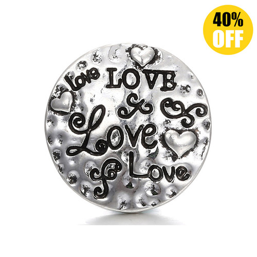 18MM Love 3 Snap Button Charms LSSN180