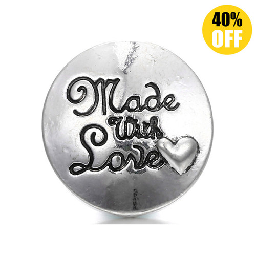 18MM Made With Love Snap Button Charms LSSN169
