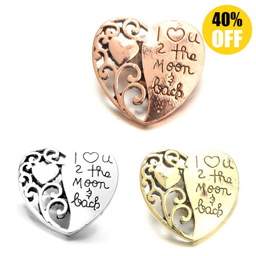 18MM Heart Mom Snap Button Charms LSSN146-3