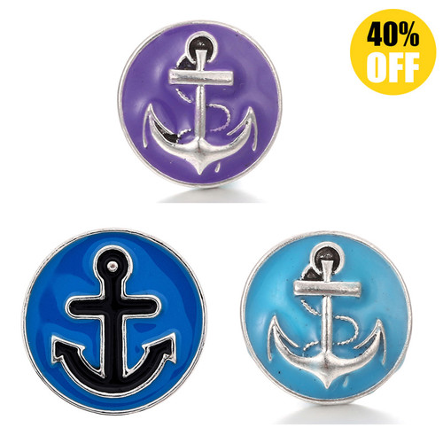 18MM Anchor Snap Button Charms LSSN352